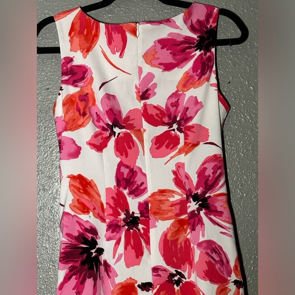 Mario Serrani Fitted White Dress Floral Print Sleeveless Women’s Size 2 Party - Picture 11 of 16